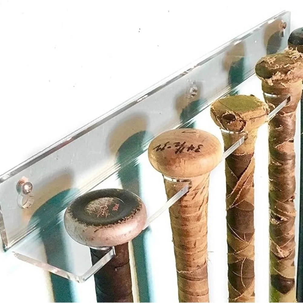 NIB Baseball Bat/Ball Display Hanger for 5 Bats or Balls Wall Mount With Screws
